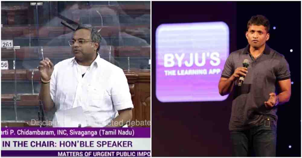 Karti Chidambaram calls Byjus' accounting practices 'improper'